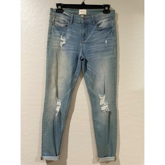 id:23 Distressed High Rise Skinny Jeans size 27 NWOT - Picture 1 of 6